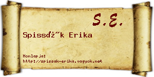 Spissák Erika névjegykártya